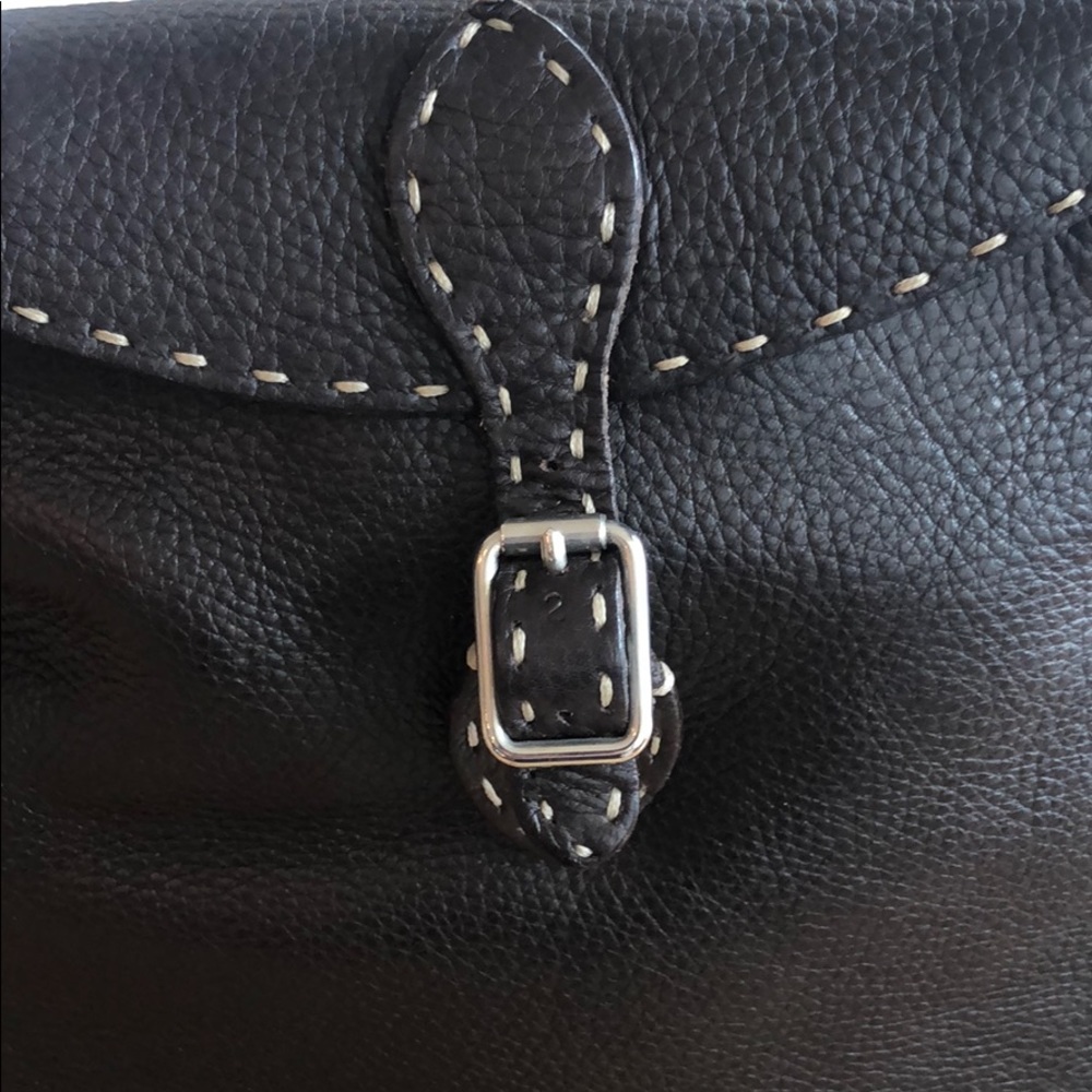 Fendi Selleria Buckle Crossbody Bag-brown leather - Picture 2 of 9